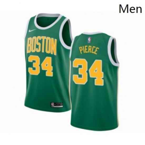 Mens Nike Boston Celtics 34 Paul Pierce Green Swingman Jersey Earned Edition